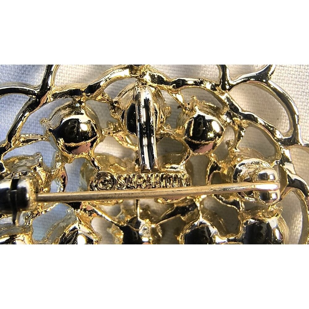 Vintage Sarah Coventry Silver-Tone Brooch/Pendant With Iridescent Rhinestones - Picture 4 of 4